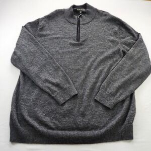 Allen Edmonds Gray Quarter Zip Baby Alpaca/Wool L/S Sweater Size XXL